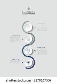 Circular Connection Steps Infographic Template with 4 Element