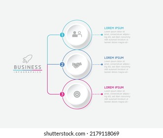 Circular Connection Steps Infographic Template with 3 Element