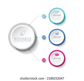 Circular Connection Steps Infographic Template with 3 Element
