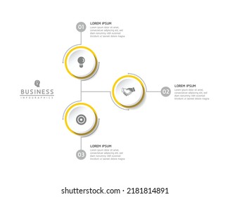 Circular Connection Steps Infographic Template with 3 Element