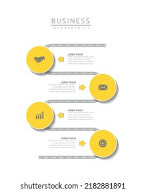 Plantilla infográfica de pasos de conexión circular con 4 elementos