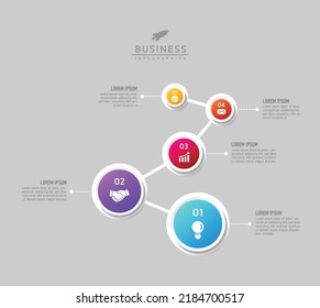 Circular Connection Steps Infographic Template with 5 Element