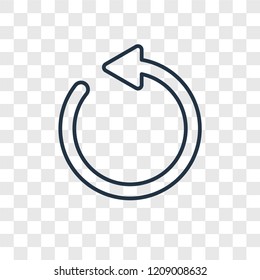 Circular Counterclockwise Arrows concept vector linear icon isolated on transparent background, Circular Counterclockwise Arrows concept transparency concept in outline style