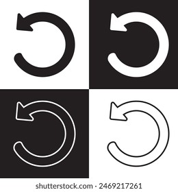 Circular Counterclockwise Arrows vector icon n isolated on white and black background. Circular Counterclockwise Arrows transparency logo design. EPS 10
