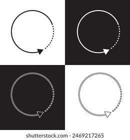 Circular Counterclockwise Arrows vector icon n isolated on white and black background. Circular Counterclockwise Arrows transparency logo design. EPS 10