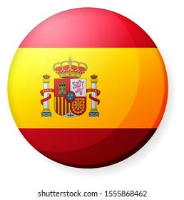 Circular country flag icon illustration ( button badge ) / Spain