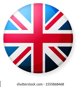 Circular country flag icon illustration ( button badge ) / UK, united kingdom, union jack