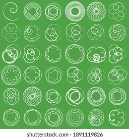 Circular curlicue, looped shape, element vector illustration