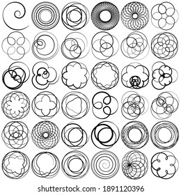 Circular curlicue, looped form, element Vektorgrafik