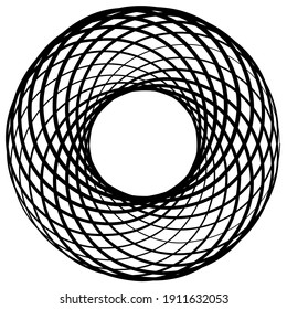 Circular curlicue, looped shape, element vector illustration