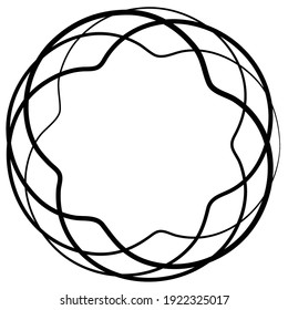 Circular curlicue, looped shape, element vector illustration