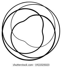 Circular curlicue, looped shape, element vector illustration