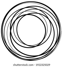 Circular curlicue, looped shape, element vector illustration