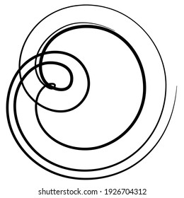 Circular curlicue, looped shape, element vector illustration