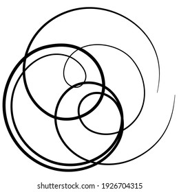 Circular curlicue, looped shape, element vector illustration