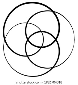 Circular curlicue, looped shape, element vector illustration