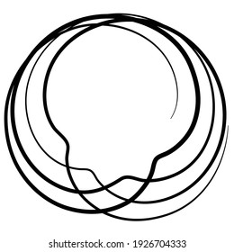 Circular curlicue, looped shape, element vector illustration