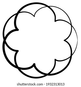 Circular curlicue, looped shape, element vector illustration