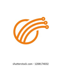 Circular Curved Lines Circuit Network Symbol Vector