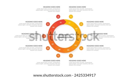 Circular Cycle Arrow Infographic Design Template with Ten Options
