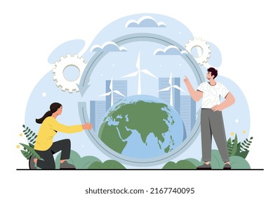 Circular Cycle Concept Man Woman Develop Stock Vector (Royalty Free ...