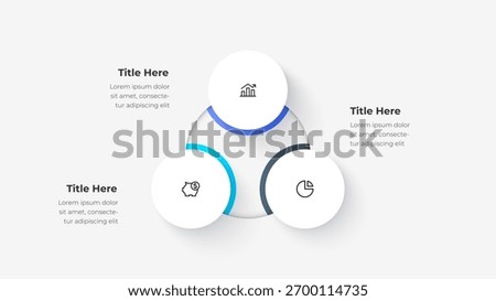 Circular Cycle Diagram with 3 Steps. Modern Gradient Infographic for Business Process, Data Flow, and Analysis Visualization