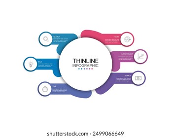Circular cycle infographic design template. Concept cycle with 6 elements.