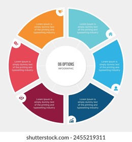 Diseño De Plantilla Infográfica De Ciclo Circular Con 6 Pasos