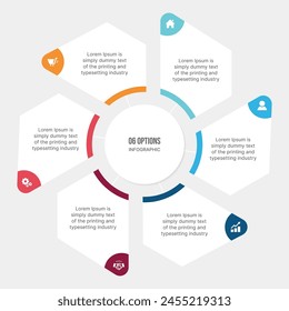 Diseño De Plantilla Infográfica De Ciclo Circular Con 6 Pasos