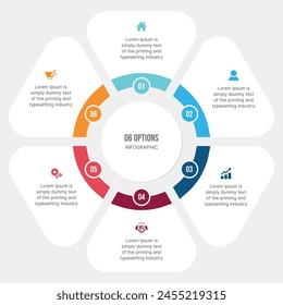 Circular Cycle Infographic Template Design With 6 Steps