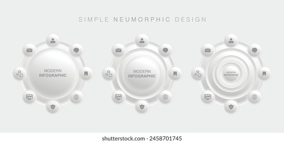 In: Circular Cycle Infographic Vorlage. Workflow-Layout, Diagramm, Diagramm und Webdesign für die Visualisierung von Geschäftsdaten, die Entwicklung von Webs und den Corporate Sound-Strategieprozess. Vektorgrafik