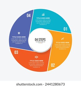 Circular Cycle Round Infographic Template Design mit 4 Optionen