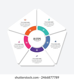 Circular Cycle Round Infographic Template Design with 5 Options