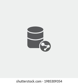 Circular database vector icon illustration sign