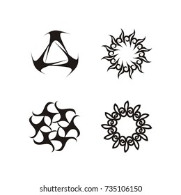 Circular decorative abstract logo design template vector