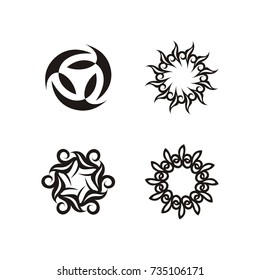 Circular decorative abstract logo design template vector