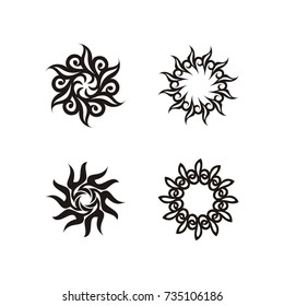 Circular decorative abstract logo design template vector