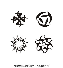 Circular decorative abstract logo design template vector