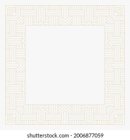 Marco decorativo circular. Ornamento decorativo de oro geométrico con lugar para texto. Monograma, tarjeta de saludo, invitación a la boda. Gráficos vectoriales.