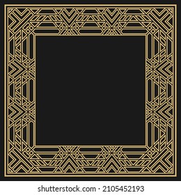 Marco decorativo circular. Ornamento decorativo de oro geométrico con lugar para texto. Monograma, tarjeta de saludo, invitación a la boda. Gráficos vectoriales.
