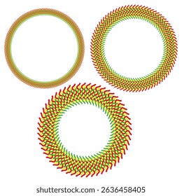 Circular decorative frames. Round ornamental borders. Vector geometric rings. Colorful frame collection.