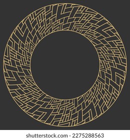 Marco de oro decorativo circular. Elegante ornamento vintage con lugar para texto. Ornamento artístico de elementos de diseño, de artículos de lujo, logos, monogramas. Diseño gráfico vectorial.
