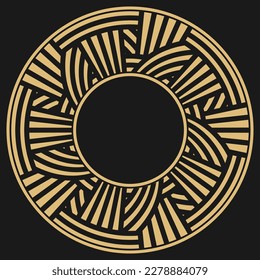 Zirkulär dekorativer Goldrahmen. Stilvolles Vintage-Ornament mit Platz für Text. Kunstschmuck von Gestaltungselementen, von Luxusgütern, Logos, Monogrammen. Vektorgrafik-Design.
