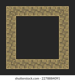 Marco de oro decorativo circular. Elegante ornamento vintage con lugar para texto. Ornamento artístico de elementos de diseño, de artículos de lujo, logos, monogramas. Diseño gráfico vectorial.
