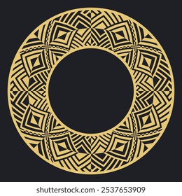 Circular decorative gold ornament. Stylish vintage frame with place for text. Art ornament of elements of design, of luxury goods, logos, monograms. Vector graphic design.