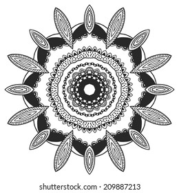 Circular decorative ornament, arabic pattern 