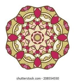 Circular decorative ornament, mandala design, arabic pattern 