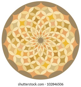 A circular decorative pattern.
