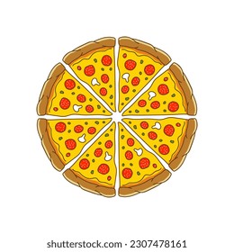 A Circular Delights Pizza Slice Illustration