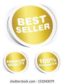 Circular Deluxe Paper Labels, Vector.